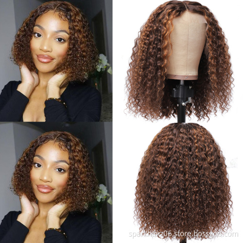 SPARK Wholesale Highlight Short Bob Human Hair Wigs For Black Women, Hd Lace front Wigs, Highlighted Human Hair Wigs